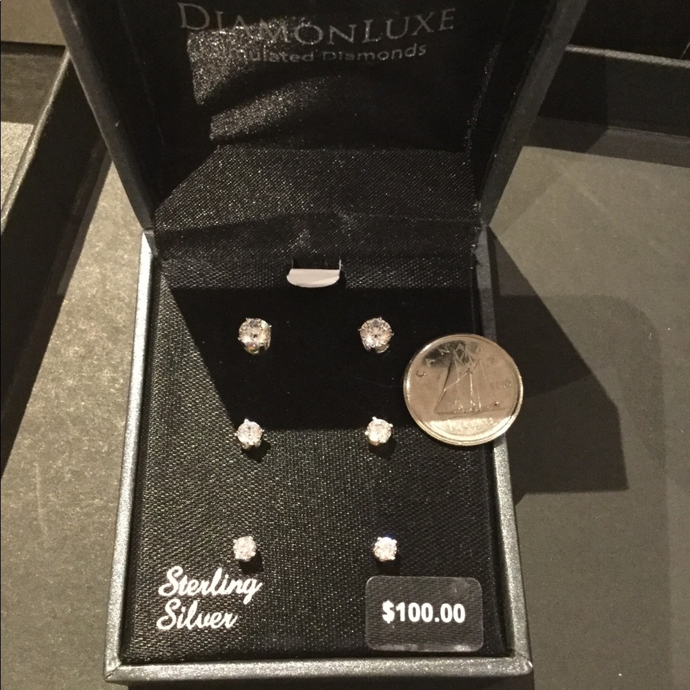 Diamonluxe Sterling Silver Cubic Zirconia set of 3